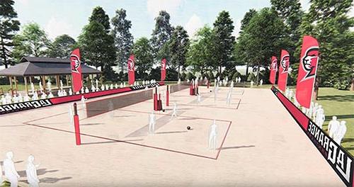 Rendering of the new beach volleyball courts