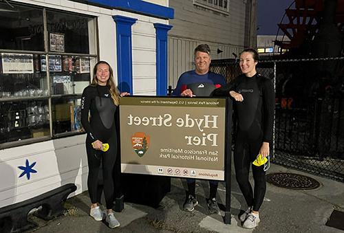 Dr. Paschal and his family at Hyde Street Pier