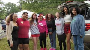 Students at football event