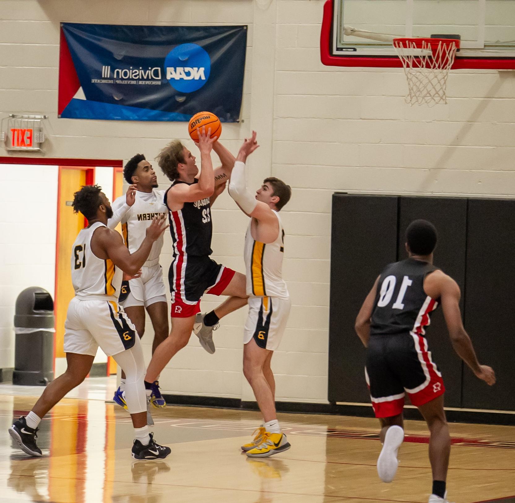 Cooper action shot on bball court